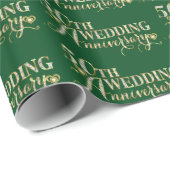 Glamoureus Glitter 50th Wedding Jubileum Pattern Cadeaupapier (Rol Hoek)