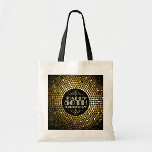 Glamoureus Glitter Happy 50th Birthday Tote Bag