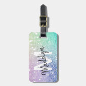 Glamoureus Glitter Holograaf - Aangepast Bagagelabel (Voorkant verticaal)