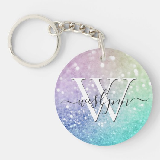 Glamoureus Glitter Holograaf  - Aangepast Sleutelhanger (Voorkant)