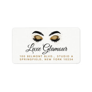 Glamoureus Gold Eye Lashes Brows Makeup Bar Addres Etiket