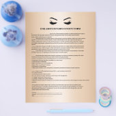 Glamoureus Gold EYELASH EXTENSION CONSENT FORM Flyer (Enkel)