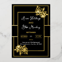 Glamoureus Gold Foil Wedding Kaart