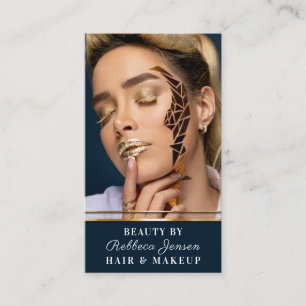 Glamoureus Gold Glitter Drip Navy & Gold Glam Lips Visitekaartje