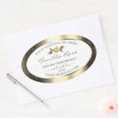 Glamoureus Gold Glitter Floral White Product Label (Envelop)