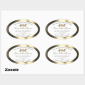 Glamoureus Gold Glitter Floral White Product Label (Vel)