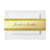 Glamoureus Gold Glitter Modern Calligraded Script Uitnodigingen Wikkel (Voorkant Voorbeeld)