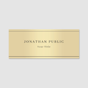 Glamoureus Gold Kijk Modern Elegant Sjabloon Trend Naamplaatje