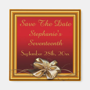 Glamoureus Gold Lijst & Faux Bow zeventiende Magneet