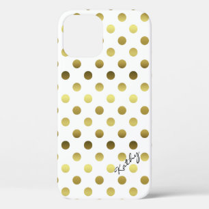 Glamoureus Gold Polka Dot iPhone 12 Hoesje