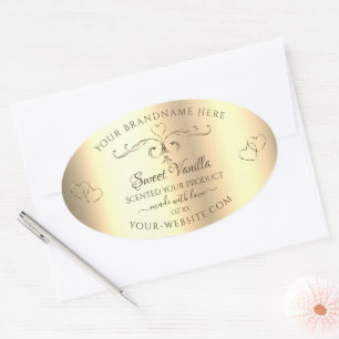 Glamoureus Gold Product Labels Golden Hearts