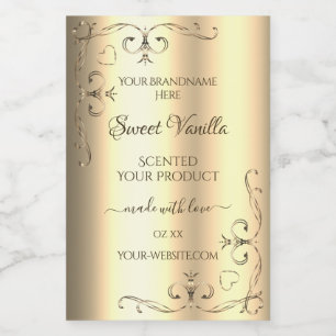 Glamoureus Gold-productlabels met hoeken Voedselcontainer Etiket