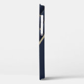 Glamoureus Gold Quilted Navy Pattern Personalized Case-Mate iPhone Case (Achterkant / Links)