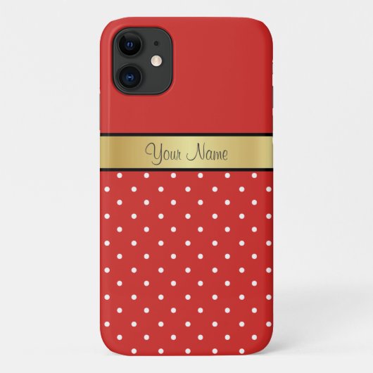 Glamoureus Gold Ribbon Tomato Red, White Polka Dot Case-Mate iPhone Case (Achterkant)