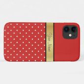 Glamoureus Gold Ribbon Tomato Red, White Polka Dot Case-Mate iPhone Case (Achterkant (horizontaal))