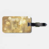 Glamoureus Gold Sparkles Monogram Bagagelabel (Achterkant horizontaal)