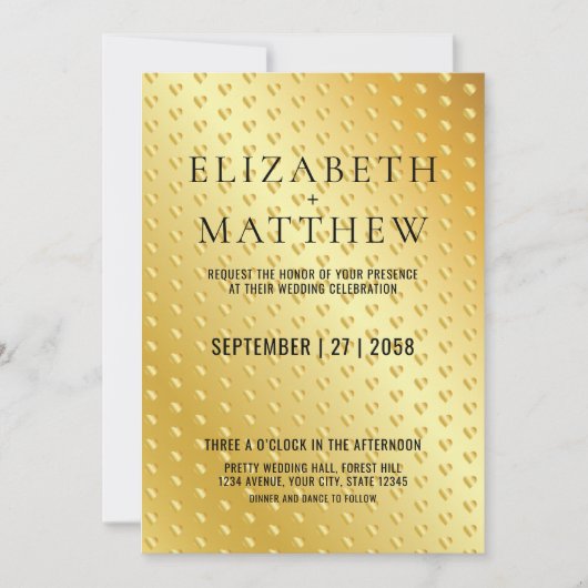 Glamoureus Gold Speckle Invitation Sjabloon Elegan (Voorkant)