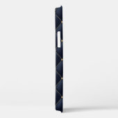 Glamoureus Gold Stud Navy Quilted Pattern Case-Mate iPhone Case (Achterkant / Rechts)