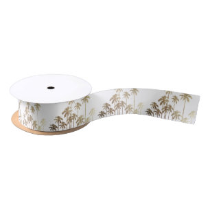Glamoureus Gold Tropical Palm Trees op wit Lint