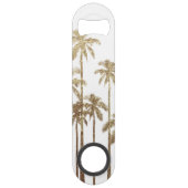 Glamoureus Gold Tropical Palm Trees op wit Speed Flessenopener (Voorkant)