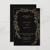 Glamoureus Gold Wedding Invitations Kaart (Voorkant / Achterkant)