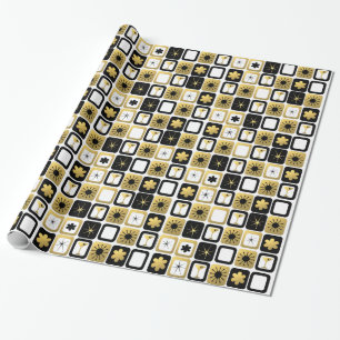 Glamoureus Gold Wrapping Paper met Retro Cadeaupapier