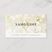 Glamoureus Goud Monogram Glitter Bokeh Visitekaartje (Voorkant)
