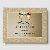 Glamoureus Goud & Stijlvolle Gem Bruiloft Gastenboek (Voorkant)
