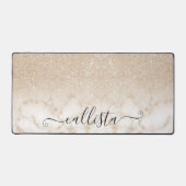Glamoureus Goud Wit Glitter Marmeren Gradiënt Bureaumat (Voorkant)