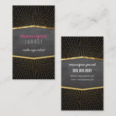 GLAMOUREUS gouden folie art deco zonnestraal moder Visitekaartje (Voorkant / Achterkant)