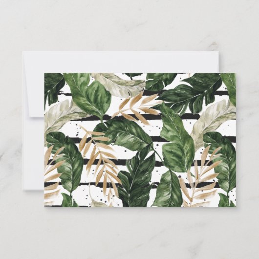 Glamoureus groen goud Lijst bruiloft RSVP Kaart (Achterkant)