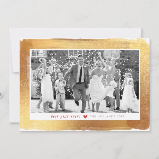 GLAMOUREUS KERSTMIS KAART glam gouden geborstelde (Voorkant)