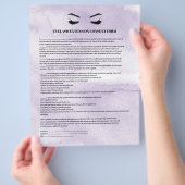 Glamoureus Lila EYELASH EXTENSION CONSENT FORM Flyer (Hand)