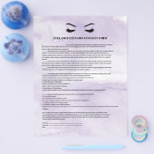 Glamoureus Lila EYELASH EXTENSION CONSENT FORM Flyer (Enkel)