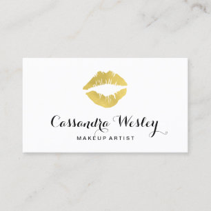 Glamoureus Lips   Faux Gold Foil Visitekaartje