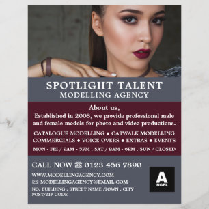 Glamoureus Model, Modelleraar, modelagent Flyer