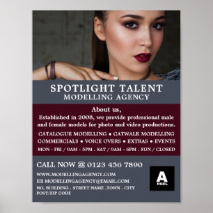 Glamoureus Model, Modelleraar, modelagent Poster
