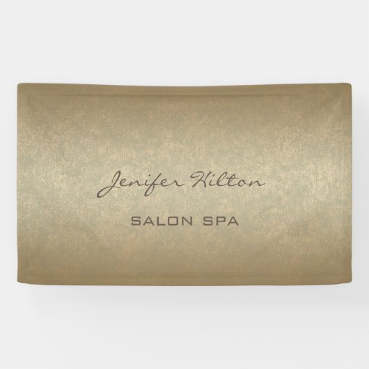 Glamoureus modern chic faux gouden textuur spandoek (Horizontaal)