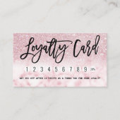 Glamoureus Modern Chique Roze Glitter Marmer Ombre Klantenkaartje (Voorkant)