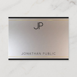 Glamoureus Moderne Monogram Gold Silver Sjabloon Visitekaartje