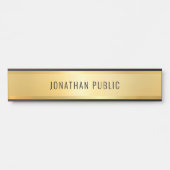 Glamoureus Moderne Zwarte en Gold Sjabloon Lange Deurbordje (Voorkant)