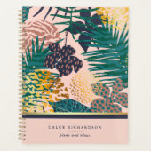 Glamoureus Oerwoud | Tropisch zwart-wit patroon Planner (Voorkant)