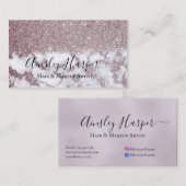 Glamoureus Paars Gold Glitter Marble Gradient Visitekaartje (Voorkant / Achterkant)
