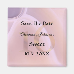 Glamoureus Paars kristal Sweet 16 Save the Date Magneet
