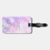 Glamoureus Paarse Sparkle Bokeh - Monogrammen Bagagelabel (Achterkant horizontaal)