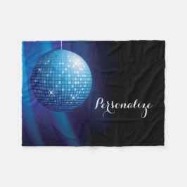 Glamoureus Persoonlijk Blauwe Disco Ball Fleece Deken