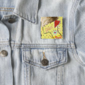 Glamoureus Pet "Glam" Vierkante Button 5,1 Cm (In situ)