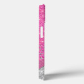 Glamoureus Pink en Silver Glittery Monogrammed Case-Mate iPhone Case (Achterkant / Rechts)