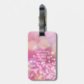 Glamoureus Pink Sparkle Monogram Bagagelabel (Achterkant verticaal)