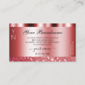 Glamoureus Red Sparking Glitter Monogram Shimmery Visitekaartje (Achterkant)
